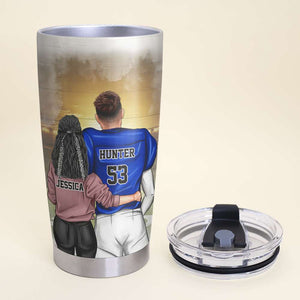 American Football - Personalized Couple Tumbler Cup - My Badass Tribe - My Badass Tribe - Tumbler Cup - GoDuckee