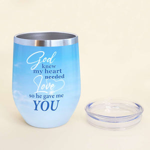 Personalized LGBT Couple Wine Tumbler - God Know My Heart Needed Love - Wine Tumbler - GoDuckee