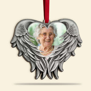 In Loving Memories Of A Loss One in Heaven, Upload Photo Wood Ornament, Gift For Family, Memorial - Ornament - GoDuckee