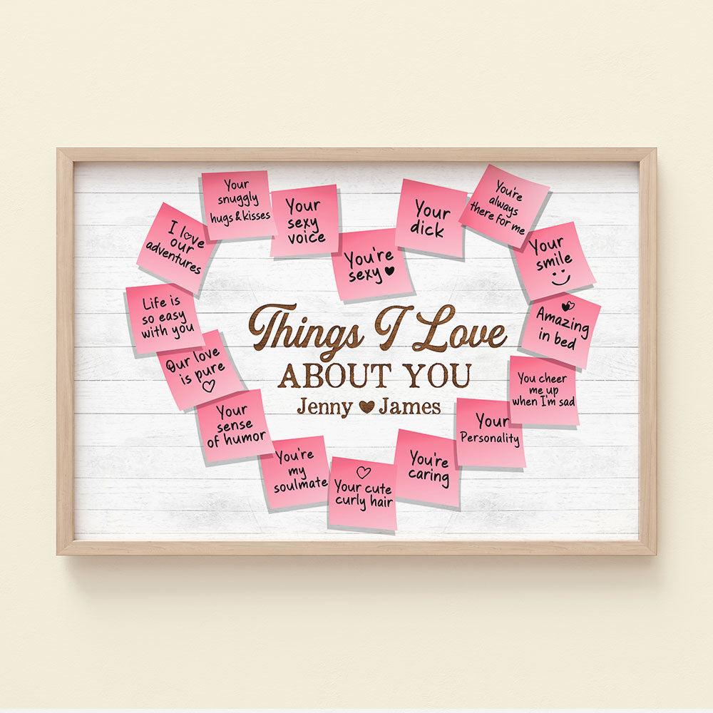 Things I Love About You Personalized Couple Canvas Print, Gift For Couple - Poster & Canvas - GoDuckee