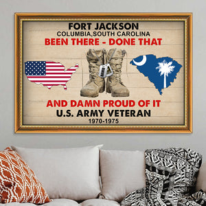 Military - Custom State Map Poster - Been There Done That - Military Boots - Poster & Canvas - GoDuckee