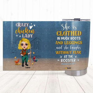 Chicken Lady She Is Clothed In Muck Boots and Leggings, Personalized Tumbler, Gifts for Farmer Girls - Tumbler Cup - GoDuckee