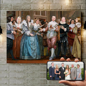 Custom Photo Renaissance Wedding Bride And Broom With Family Wall Art - Poster & Canvas - GoDuckee