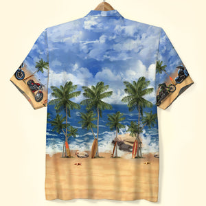Custom Motorcycle Photo Hawaiian Shirt, Gift For Car Lovers, Beach Pattern - Hawaiian Shirts - GoDuckee