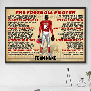 Personalized American Football Poster -The Football Prayer - Custom Team Name - Poster & Canvas - GoDuckee