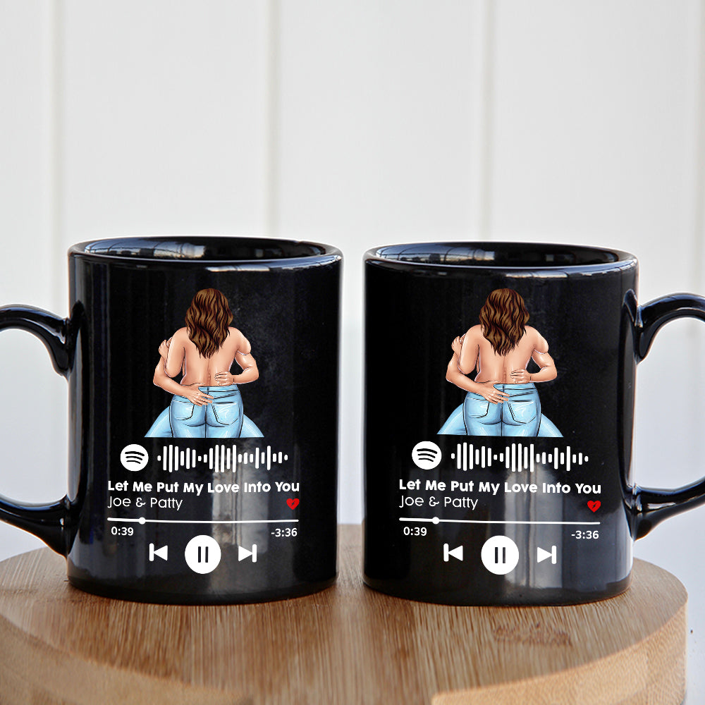 Personalized Name Songs, Naughty Make Love Couple Black Mug - Coffee Mug - GoDuckee
