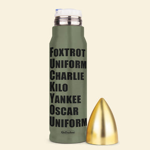 Veteran Foxtrot Uniform Charlie Kilo Yankee, Personalized Bullet Tumbler, Military Gifts - Water Bottles - GoDuckee
