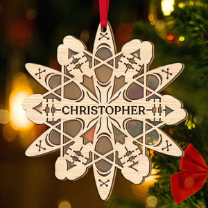 Kayaking Snowflake, Personalized 2 Layered Mix Ornament, Christmas Gift - Ornament - GoDuckee