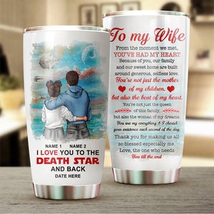 Personalized Couples Tumbler - To My Wife, Love You To The Death Star - Tumbler Cup - GoDuckee