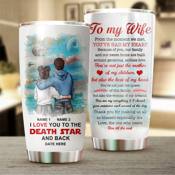 Star Wars "Love You To The Death Star" Stainless Steel Tumbler