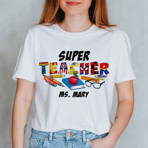 Super Teacher Personalized Superhero Shirt, Letter Shirt - Shirts - GoDuckee