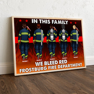 Personalized Firefighter Brother & Sister Poster - In This Family We Bleed Red - Poster & Canvas - GoDuckee
