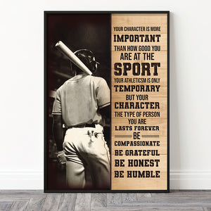 Personalized Baseball Poster - Your Character Is More Important - Vintage - Poster & Canvas - GoDuckee