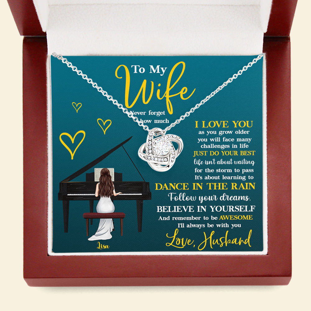 Piano Follow Your Dreams - Personalized Love Knot Necklace - Gift for Piano Players - Jewelry - GoDuckee