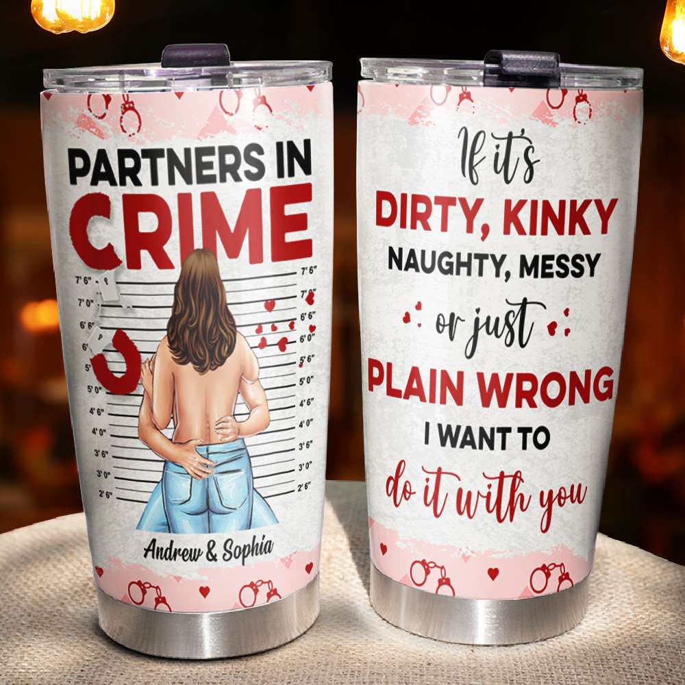 Personalized Funny Couple Tumbler - All My Naughty Thoughts Involve Me -  GoDuckee