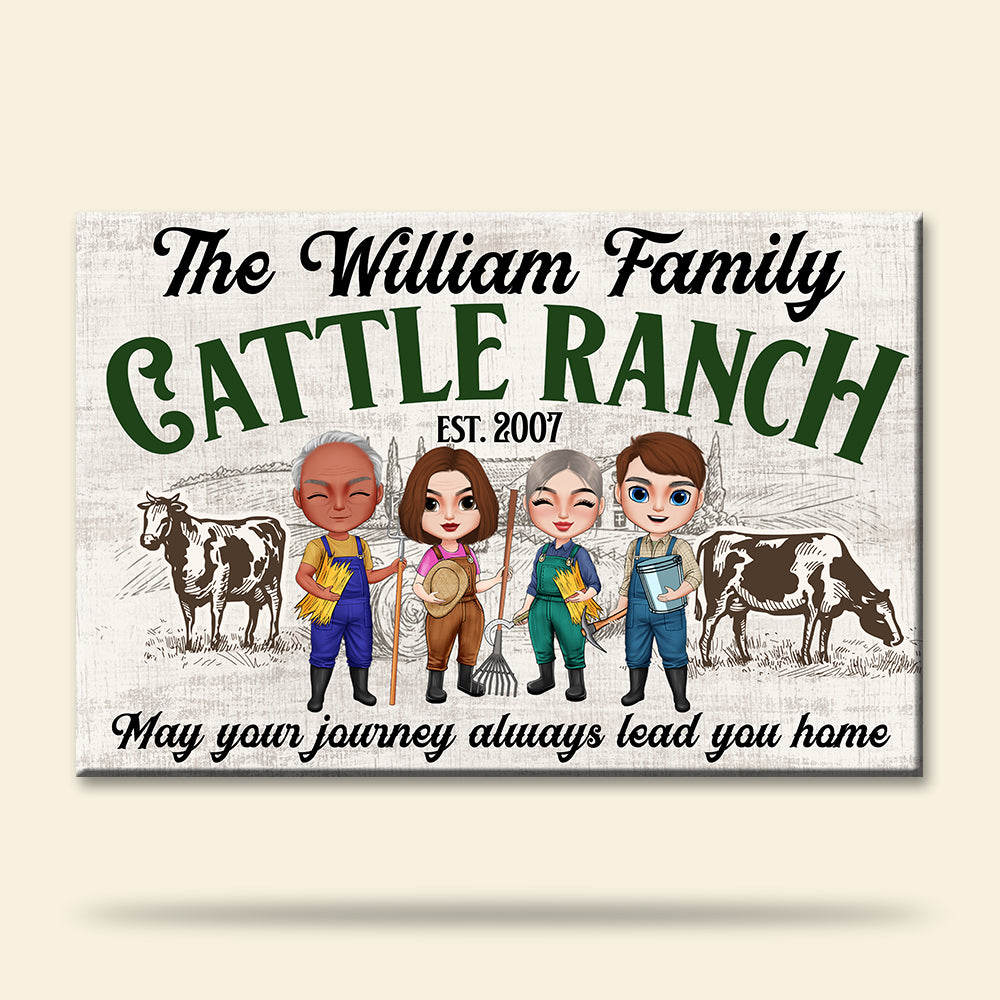 Cattle Ranch May Your Journey Always Lead You Home - Personalized Metal Art - Gifts for Farmers - Metal Wall Art - GoDuckee