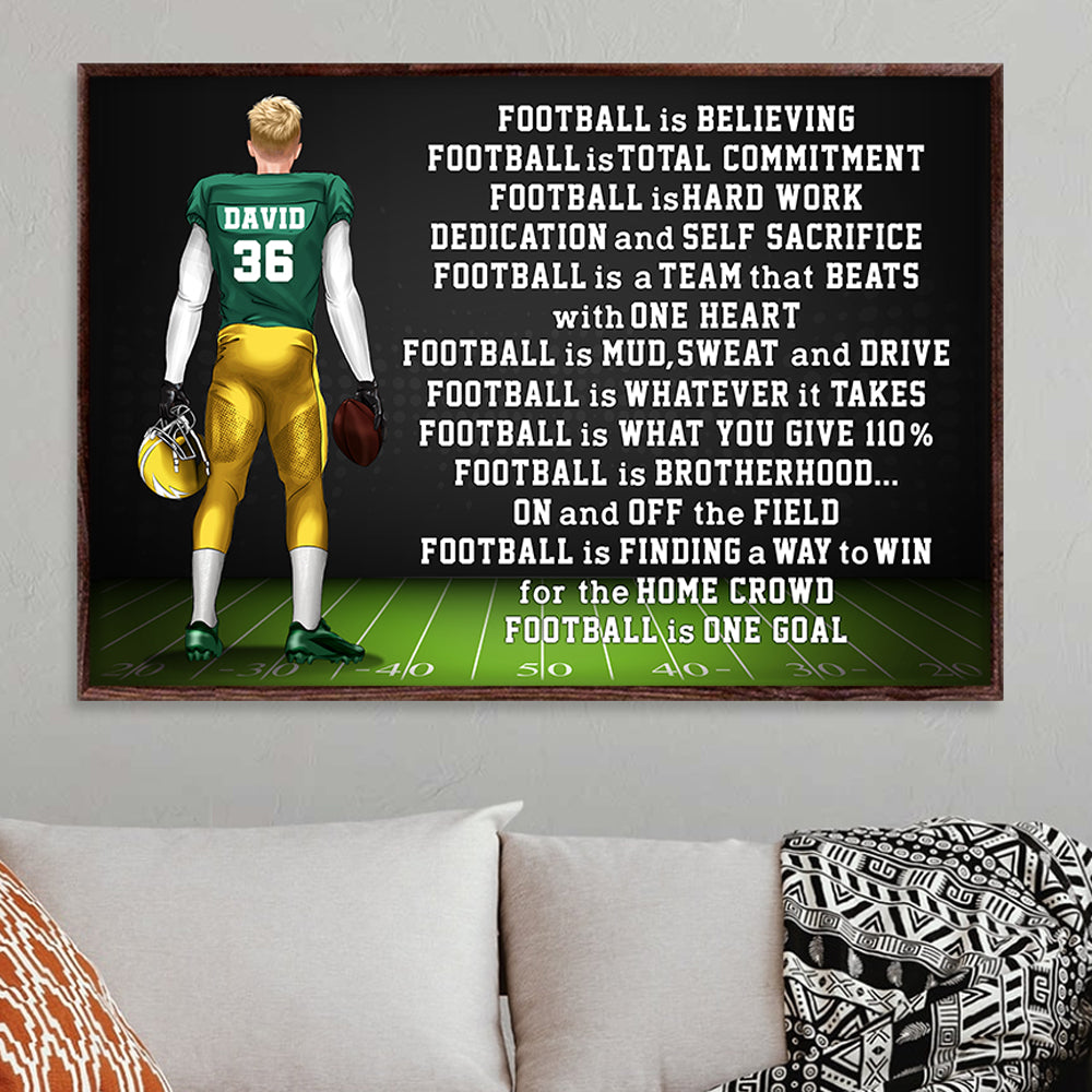 American Football The Only Person You Should Try To Be Better -  Personalized Wall Art