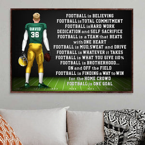 Personalized American Football Players Poster - Football Is Believing Football Is One Goal - Poster & Canvas - GoDuckee