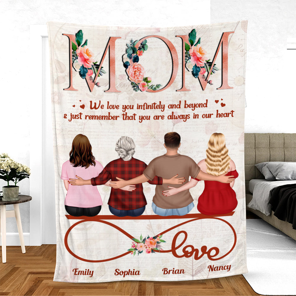 Mom Infinite Love Mother & Children Personalized Blanket Gift - Blanket - GoDuckee