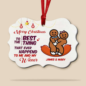 Merry Christmas To The Best Thing Naughty Couple Medallion Acrylic Ornament - Ornament - GoDuckee