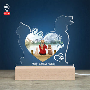 Personalized Dog Cat Led Light, Gift For Dog Lovers, Gift For Cat Lovers - Led Night Light - GoDuckee