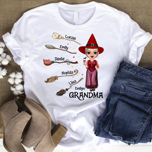 Personalized Grandma Witch Shirt, Gift For Grandma, Mom, Custom Brooms - Shirts - GoDuckee