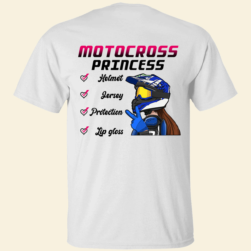 Motocross Princess Helmet Jersey Protection Lip Gloss - Personalized Shirts - Gift for Motocross Girl - Shirts - GoDuckee