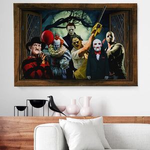 Scary Horror Movie Characters Canvas Print, Halloween Wall Decor - Poster & Canvas - GoDuckee
