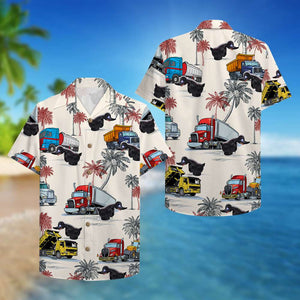 Duck Truck Pattern Hawaiian Shirt, Aloha Shirt For Trucker - Hawaiian Shirts - GoDuckee