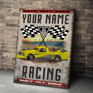 Personalized Dirt Track Racing Wall Art Build It Tune It Race It - Poster & Canvas - GoDuckee