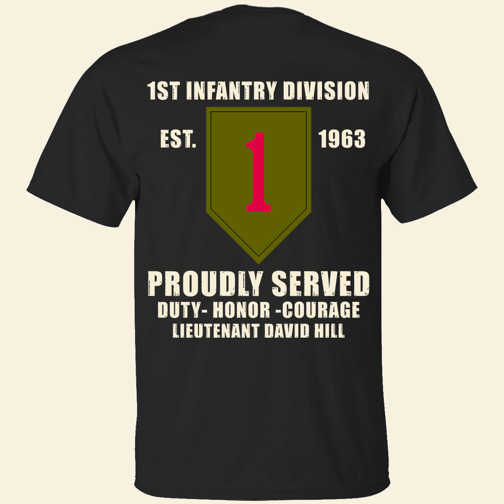 Personalized Veteran Shirts - Proudly Served Duty Honor Courage- Custom Military Unit - Shirts - GoDuckee