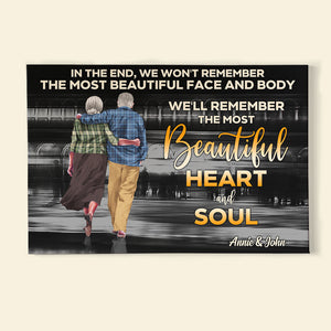 Personalized Couple Canvas Print, Remember The Most Beautiful Heart And Soul - Poster & Canvas - GoDuckee