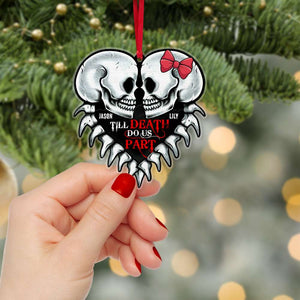 Couple, Personalized Kissing Heart Shape Ornament, Till Death Do Us Part - Ornament - GoDuckee