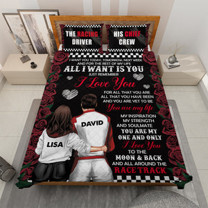 Racing Couple All I Want Is You - Personalized Quilt Bed Set - Gift for Him/Her - Couple Shoulder to Shoulder - Quilts & Comforters - GoDuckee