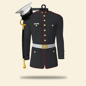 Personalized Marine Uniform Ornament - Custom Name - Ornament - GoDuckee
