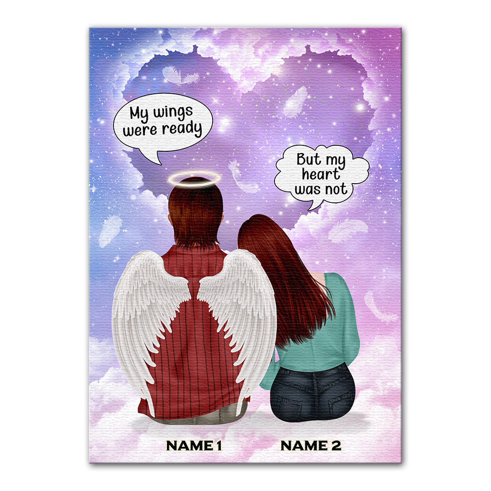 Heaven Husband My Wings Were Ready But My Heart Was Not Custom Wall Art - Poster & Canvas - GoDuckee