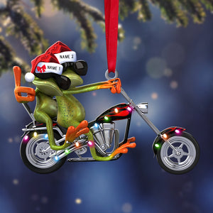 Cool Frog Wearing Sunglasses Personalized Christmas Ornament - Gift For Chopper Lover - Ornament - GoDuckee