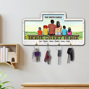 Personalized Family 2 Layers Wood Key Hanger Gift For Family - Wood Sign - GoDuckee