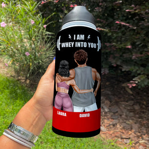 Personalized Gym Couple Water Bottle - Am Whey Into You - Water Bottles - GoDuckee