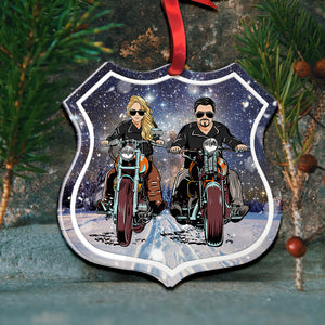 Biker Couple And We Will Ride Together - Personalized Christmas Ornament - Ornament - GoDuckee