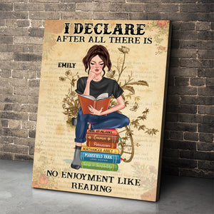 Personalized Reading Girl Poster - Jane Austen Fan - I Declare After All - Poster & Canvas - GoDuckee