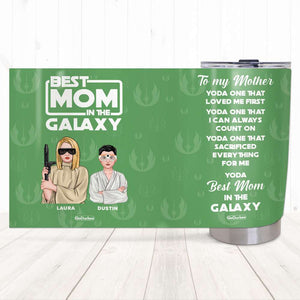 Personalized Best Galaxy Mom Tumbler, Mom Kid, Fighting Mode - Tumbler Cup - GoDuckee