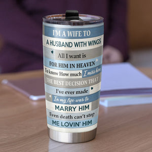 I'm Not A Widow Personalized Heaven Husband Tumbler Cup Gift For Her - Tumbler Cup - GoDuckee