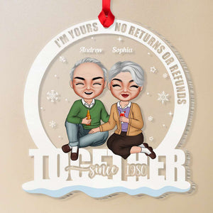 Elder Couple Together Personalized Custom Shape Ornament, Gift For Couple - Ornament - GoDuckee