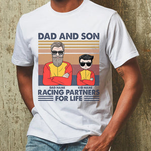 Personalized Racing Gifts Shirt Ideas For Racing Dad and son Racing partners for life Custom Shirts - Shirts - GoDuckee