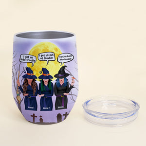 Personalized Young Witch Sisters Wine Tumbler - Drunk Stories Are Forever - Wine Tumbler - GoDuckee