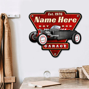 Drag Racing Metal Sign - Custom Hot Rod Garage Name - Metal Wall Art - GoDuckee