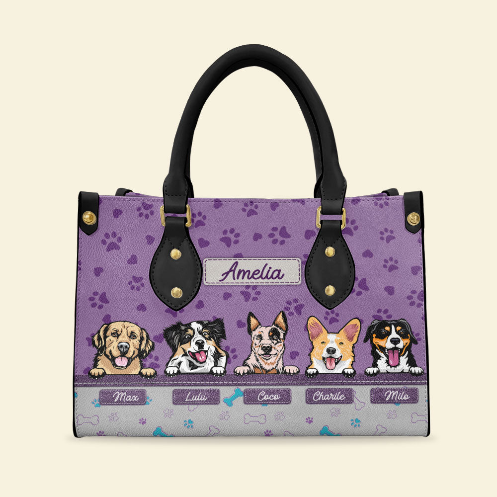 Personalized Dog Leather Bag, Gift For Dog Lovers - Leather Bag - GoDuckee