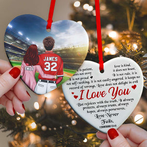Baseball Couple Love Never Fails - Personalized Ornament - Gift for Couple - Ornament - GoDuckee