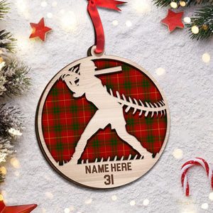 Softball Personalized Wood Ornament - Gift For Softball Players - Ornament - GoDuckee